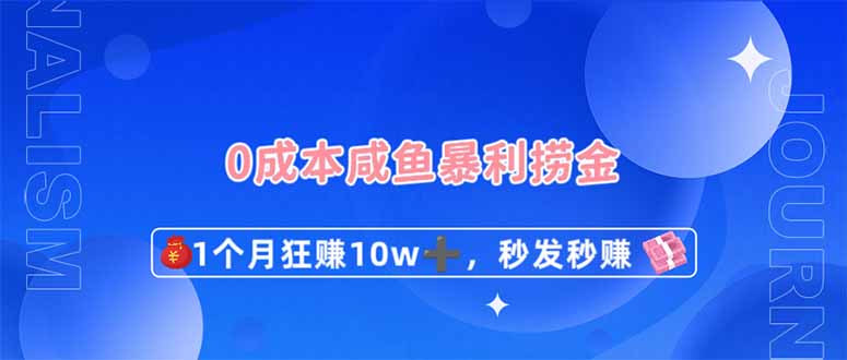 （14257期）0成本闲鱼暴利捞金，1个月狂赚10W+，秒发秒赚新玩法-星舰联盟