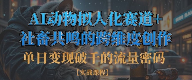 单日变现破千的流量密码，AI动物拟人化赛道+社畜共鸣的跨维度创作-星舰联盟