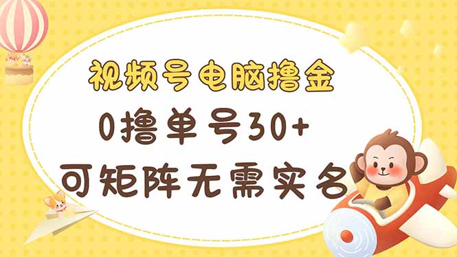 （14220期）视频号电脑撸金 0撸单号30+ 可矩阵 无需实名多号多得-星舰联盟