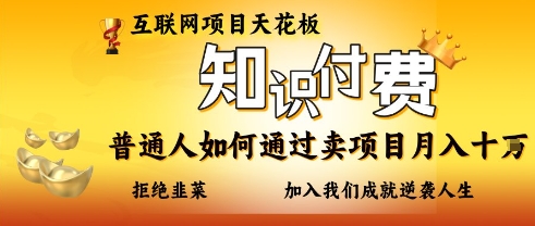 互联网项目天花板，知付付费项目，普通人如何通过卖项目月入十个，拒绝韭菜【揭秘】-星舰联盟