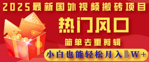 2025最新视频搬砖项目，热门风口，简单去重剪辑，小白也能轻松月入过W-星舰联盟