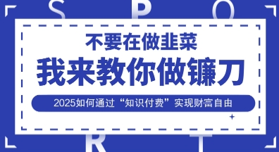 韭菜生涯终结者，我来教你做镰刀，2025如何通过“知识付费”实现财F自由【揭秘】-星舰联盟
