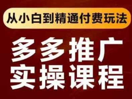 拼多多推广实操课程，从小白到精通付费玩法-星舰联盟