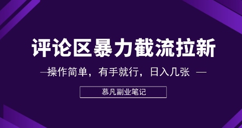 评论区暴力截流拉新：捡钱项目，操作简单，有手就行，日入几张-星舰联盟