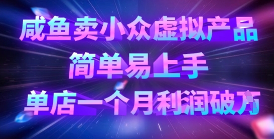 咸鱼卖小众虚拟产品，简单易上手，单店一个月利润破W-星舰联盟