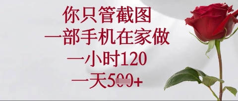 你只管截图，一部手机在家操作，一小时120.一天5张【揭秘】-星舰联盟